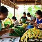 Home 22 그림으로 그리는 지속 가능한 미래 - **Prompt 1: "Upcycled Creations in a Thai Community Workshop"**
A vibrant, sunlit indoor scene o...